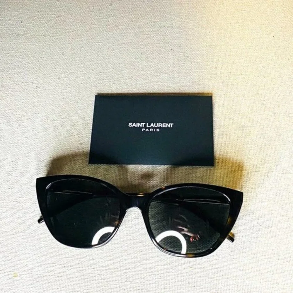 NWT Yves Saint Laurent SLM69-002 Black 56mm Sunglasses - Picture 11 of 12
